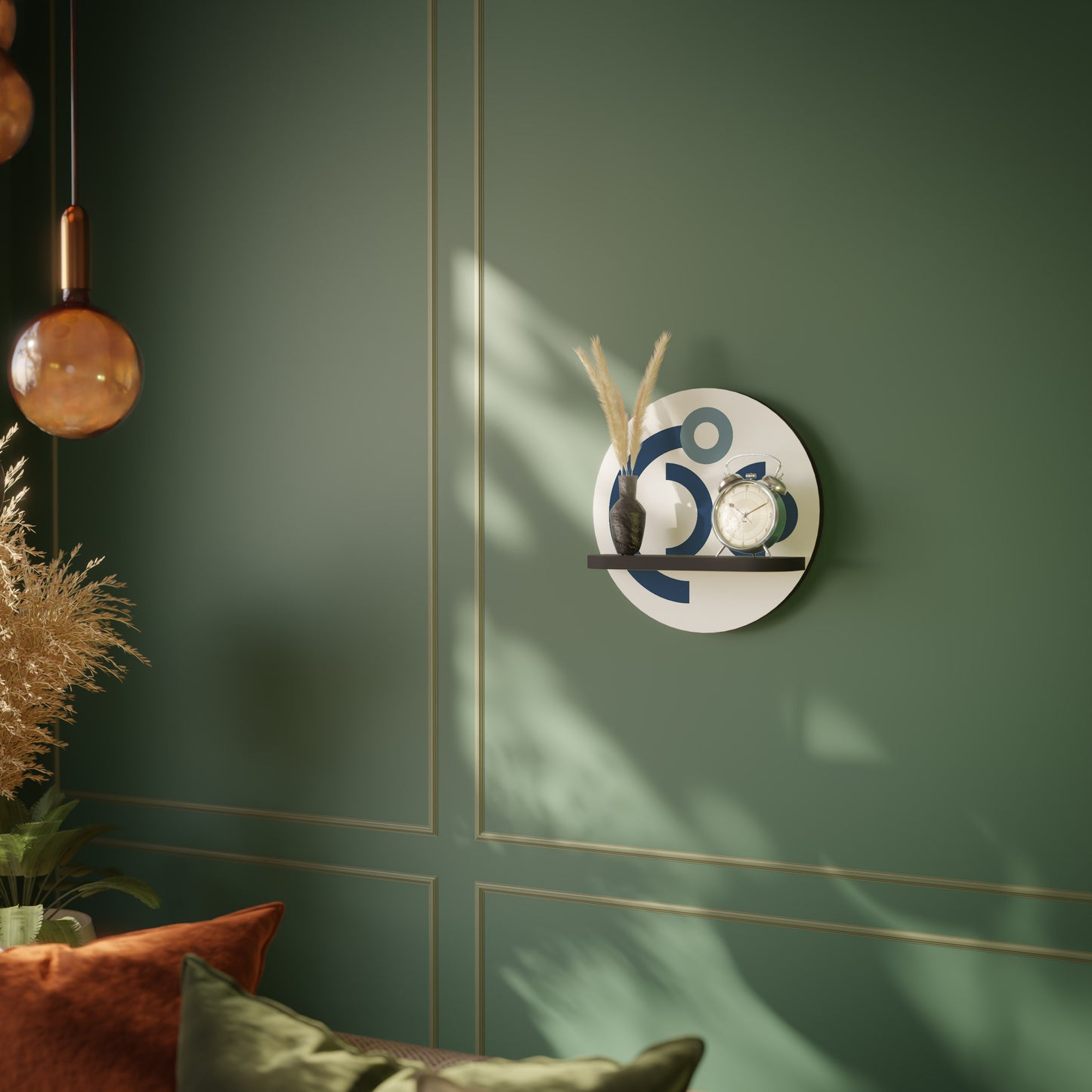 ORB DESIGN Rund konsthylla i svart finish