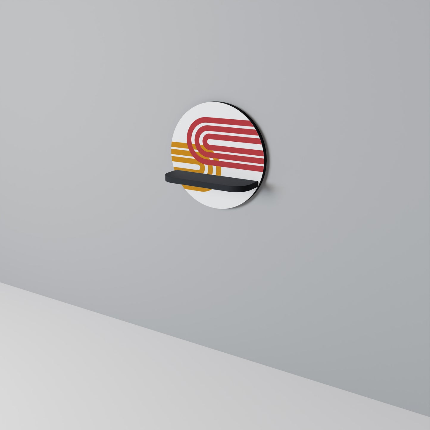 CIRCLELINE DECOR Rund konsthylla i svart finish