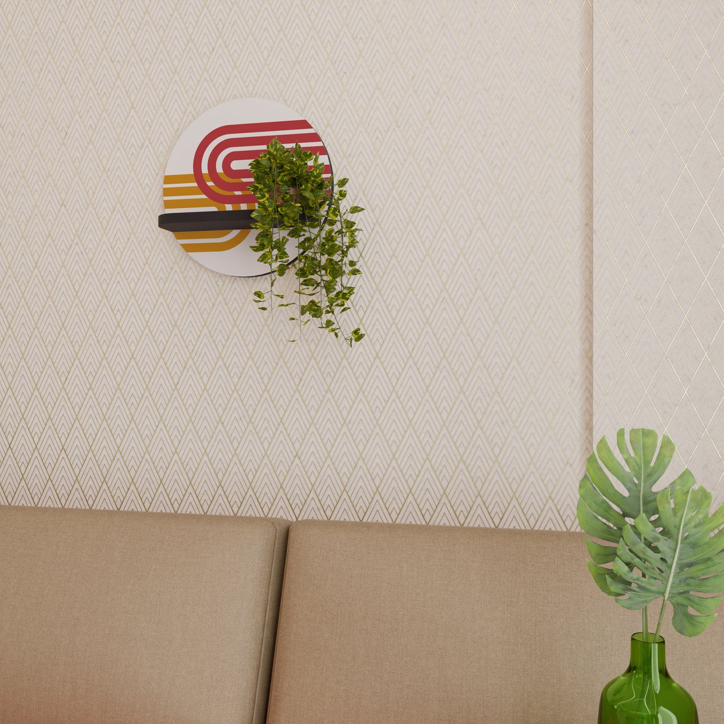 CIRCLELINE DECOR Rund konsthylla i svart finish