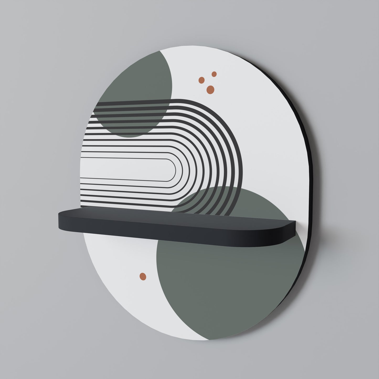 ORBITAL DECOR Oval konsthylla i svart finish