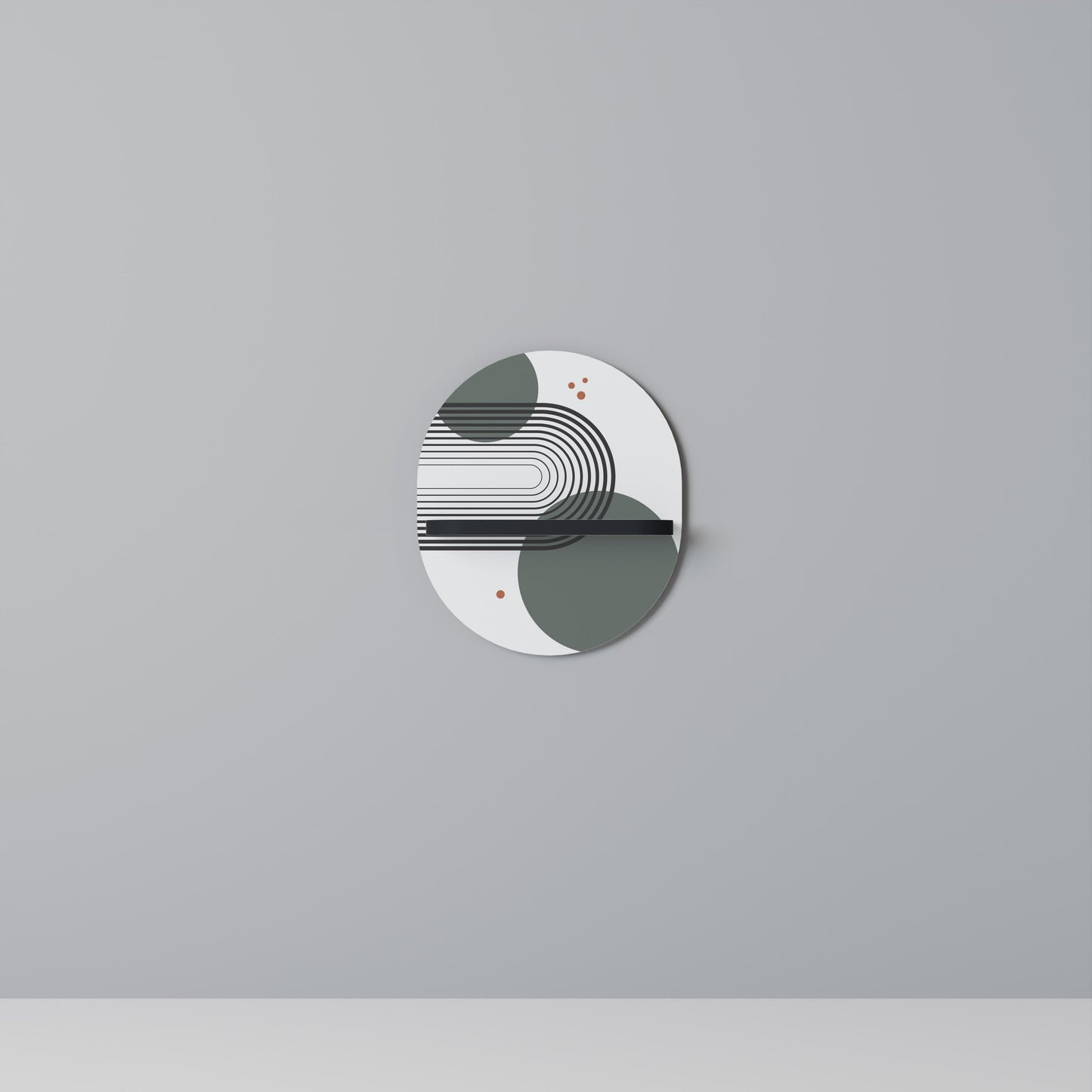ORBITAL DECOR Oval konsthylla i svart finish