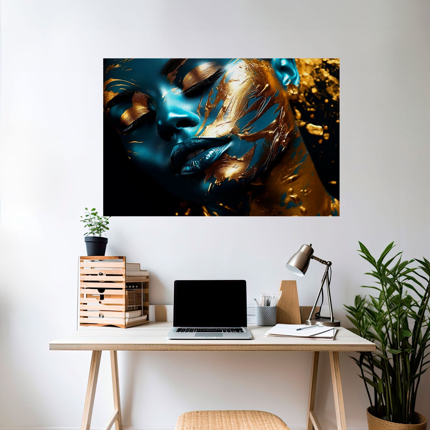 GOLDEN SERENITY Peel and Stick Horizontal Poster