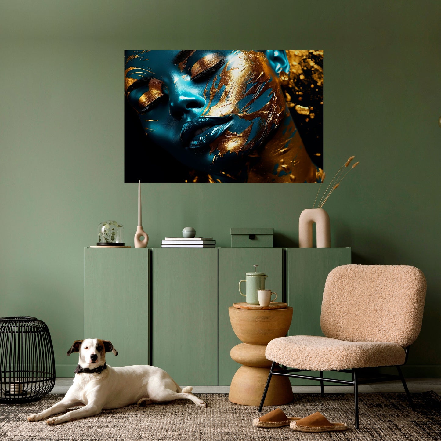 GOLDEN SERENITY Peel and Stick Horizontal Poster