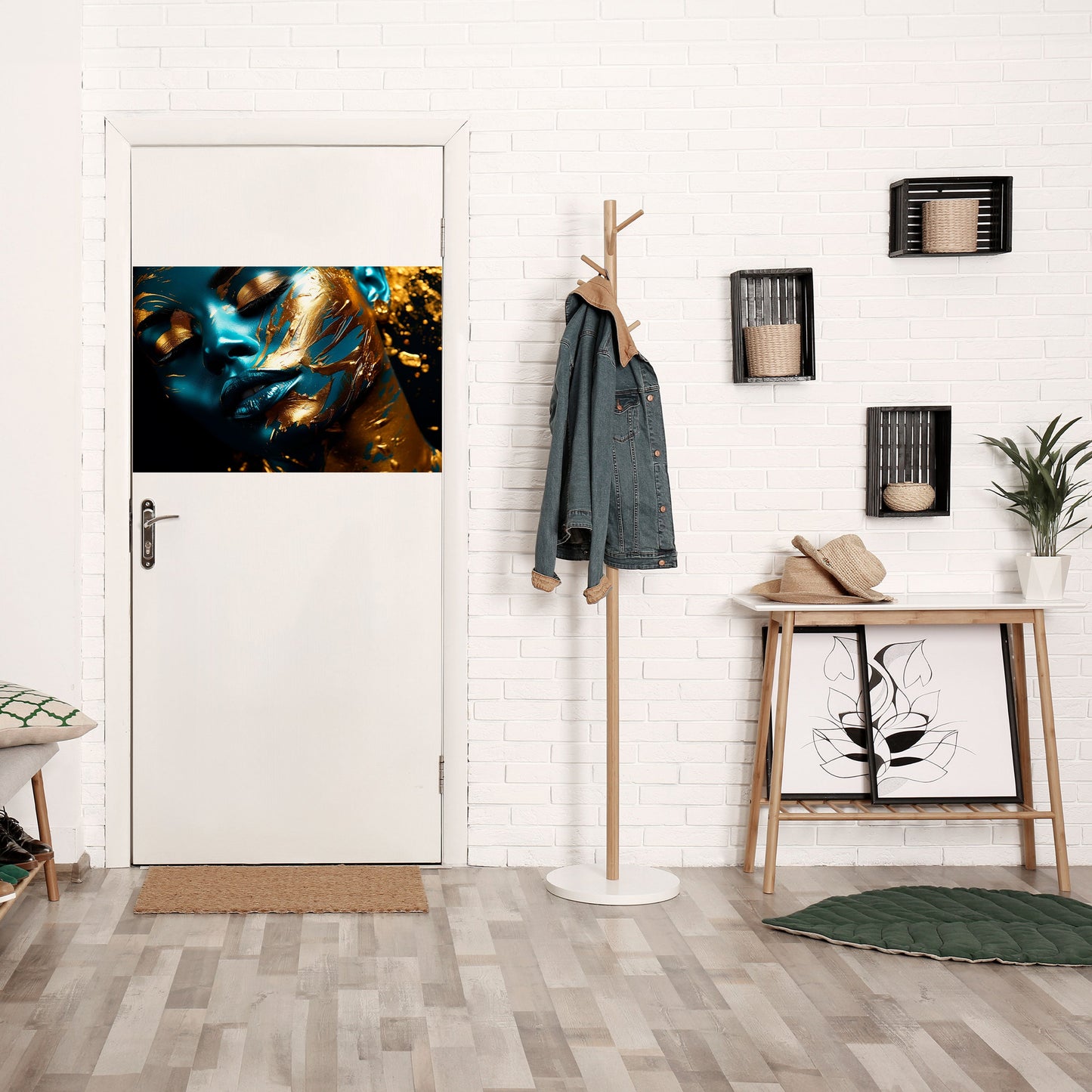 GOLDEN SERENITY Peel and Stick Horizontal Poster