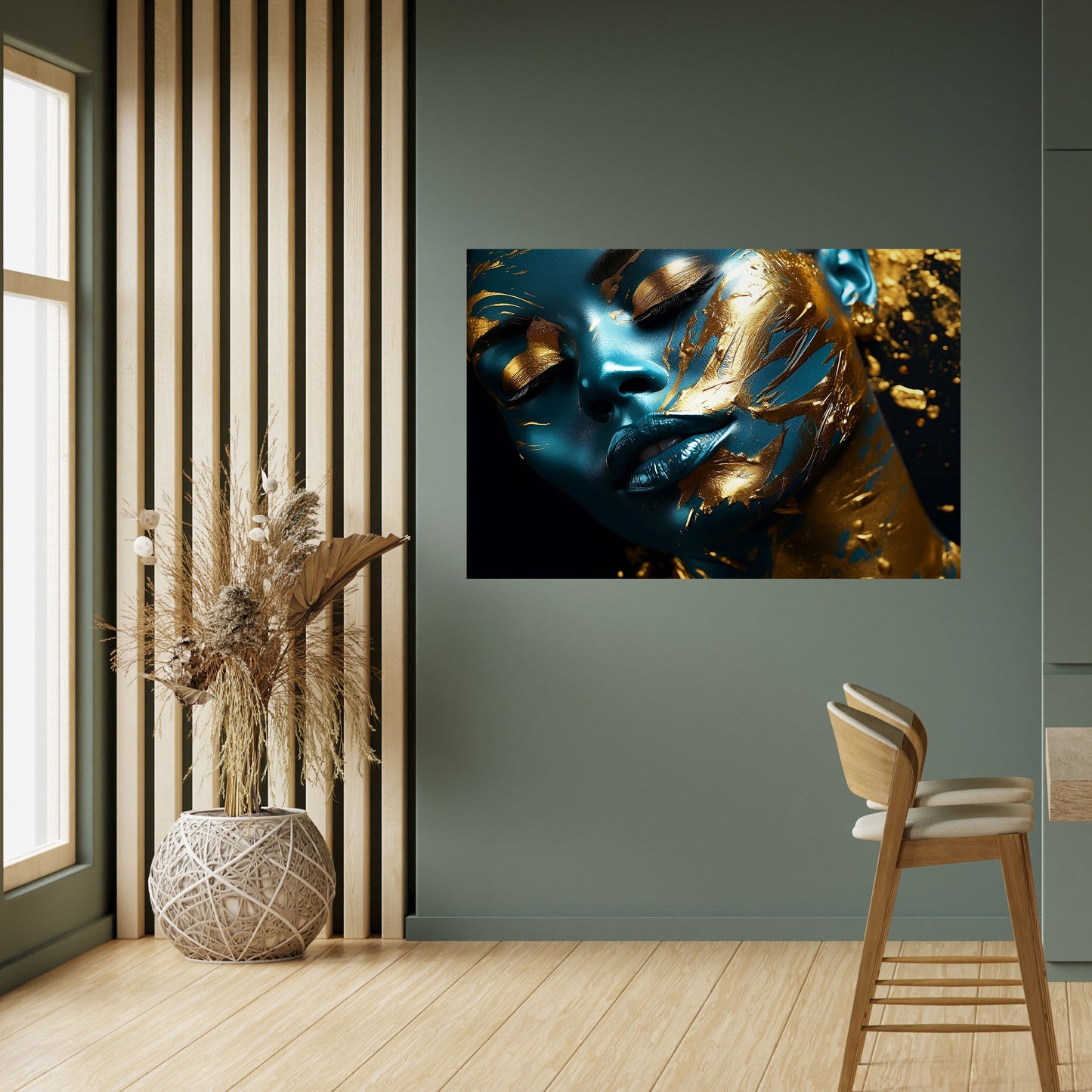 GOLDEN SERENITY Peel and Stick Horizontal Poster
