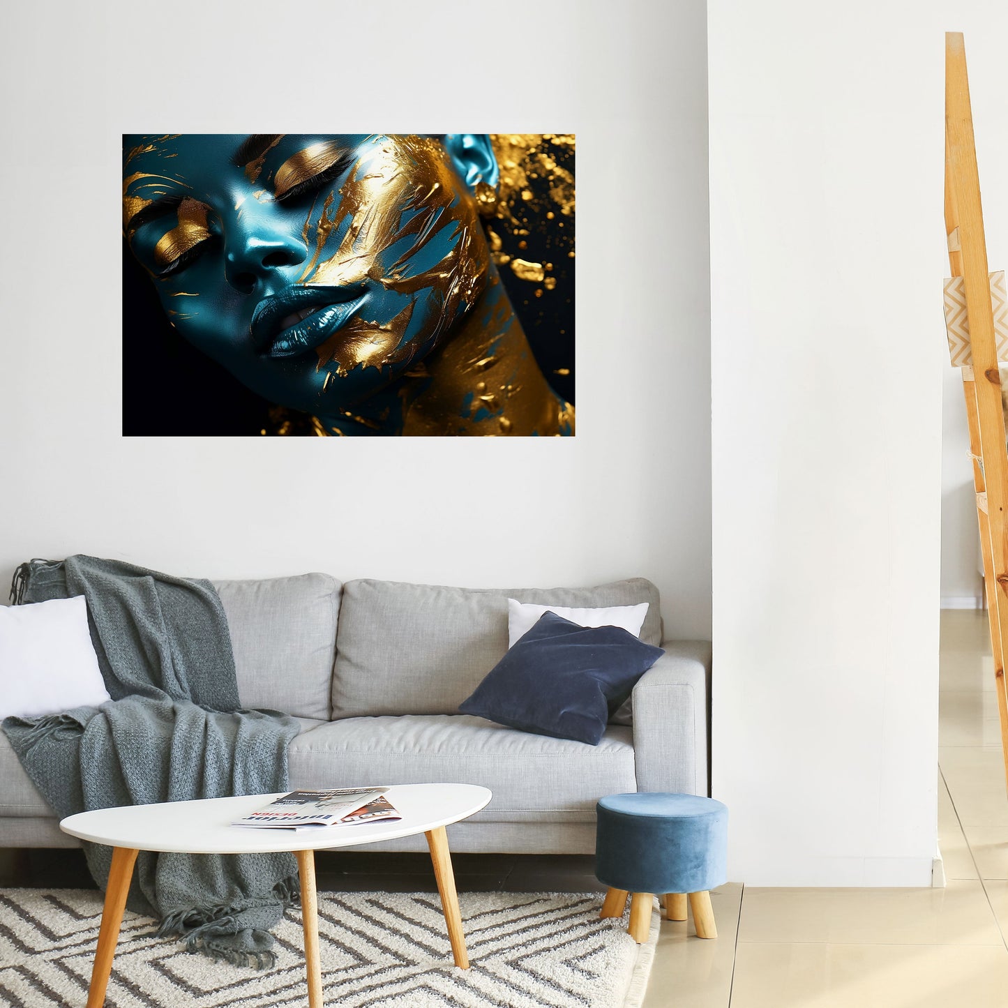 GOLDEN SERENITY Peel and Stick Horizontal Poster