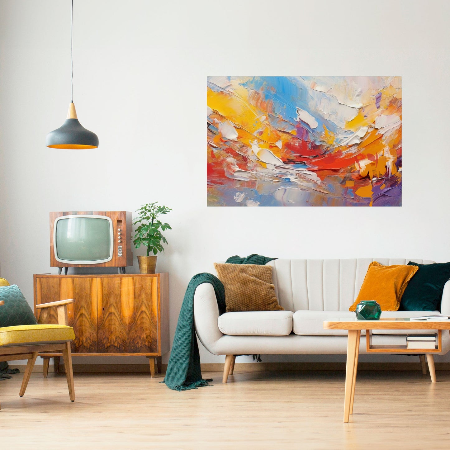 FÄRGGLAD REVERIE Horisontell Poster med självhäftande text