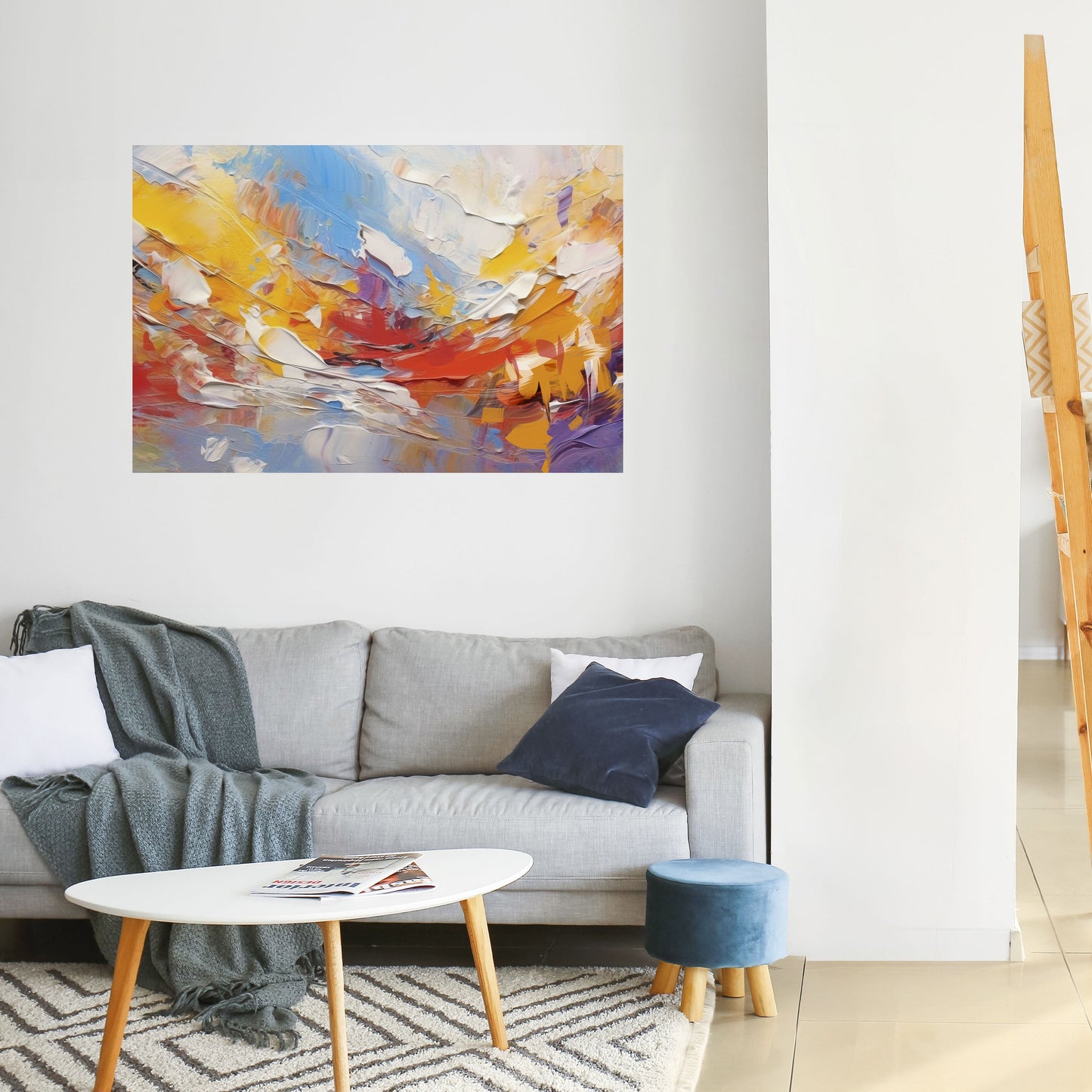 FÄRGGLAD REVERIE Horisontell Poster med självhäftande text