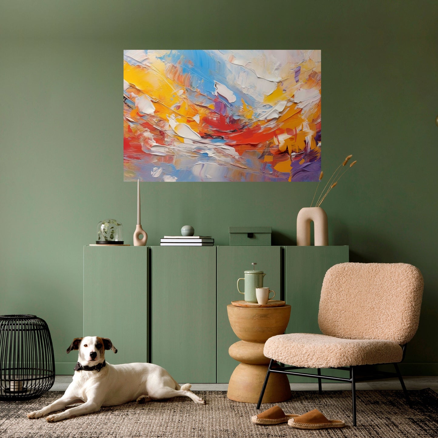 FÄRGGLAD REVERIE Horisontell Poster med självhäftande text
