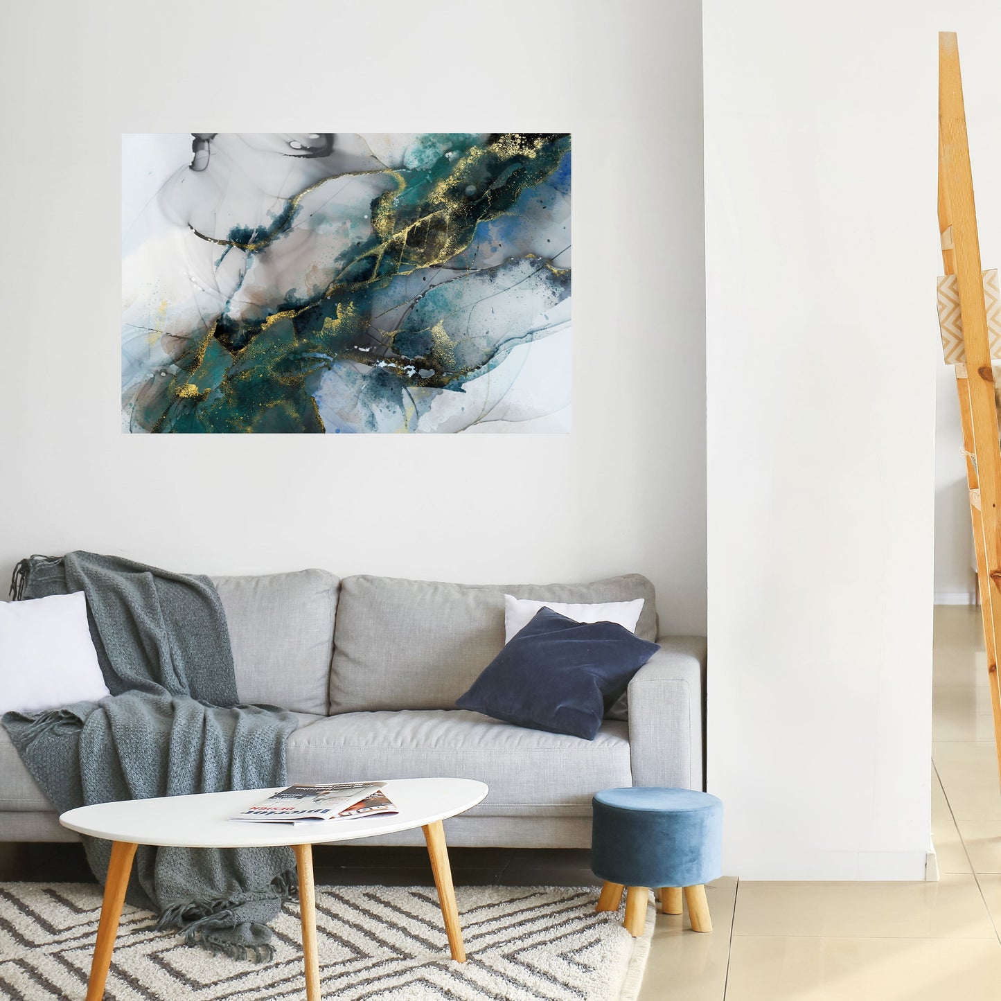 SERENE DRIFT horisontell affisch med självhäftande text