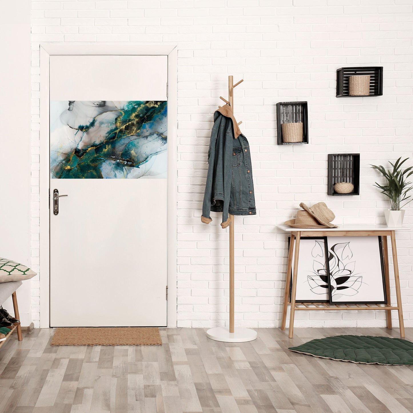 SERENE DRIFT horisontell affisch med självhäftande text