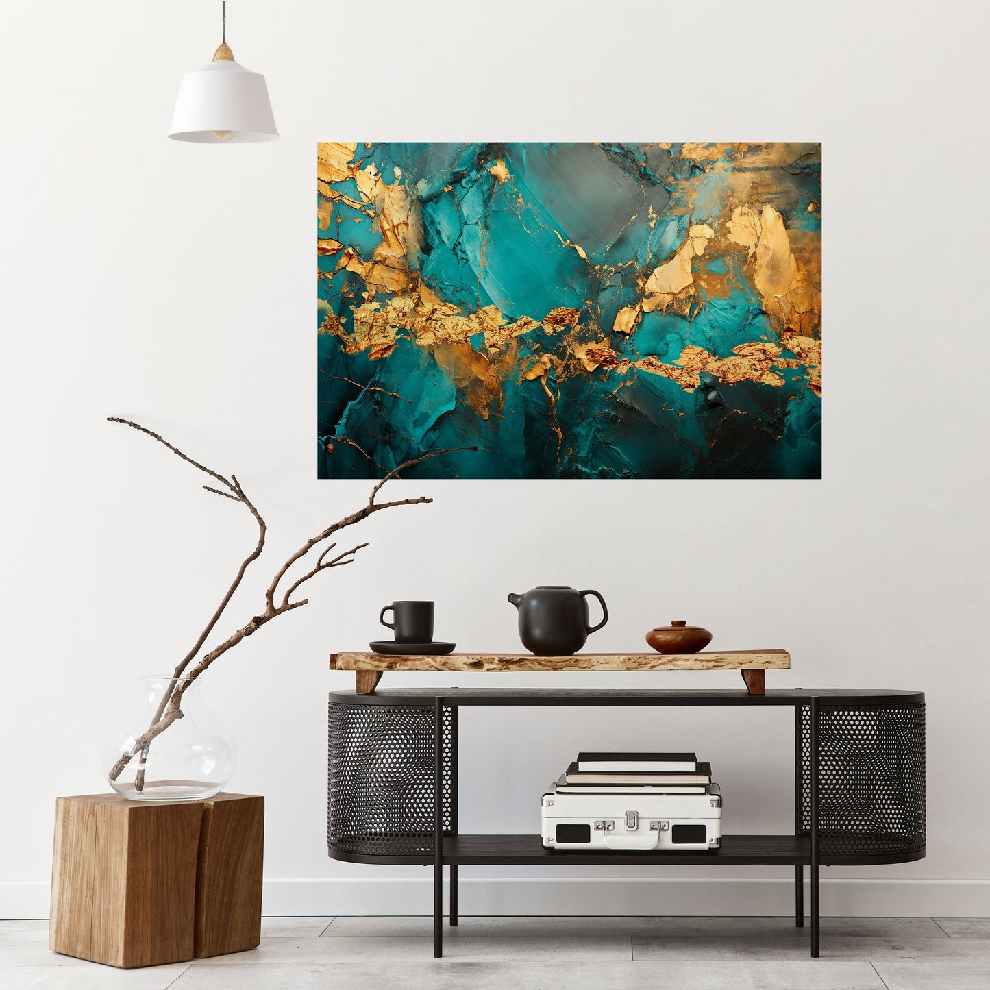 CELESTIAL GOLDRUSH horisontell affisch med självhäftande motiv