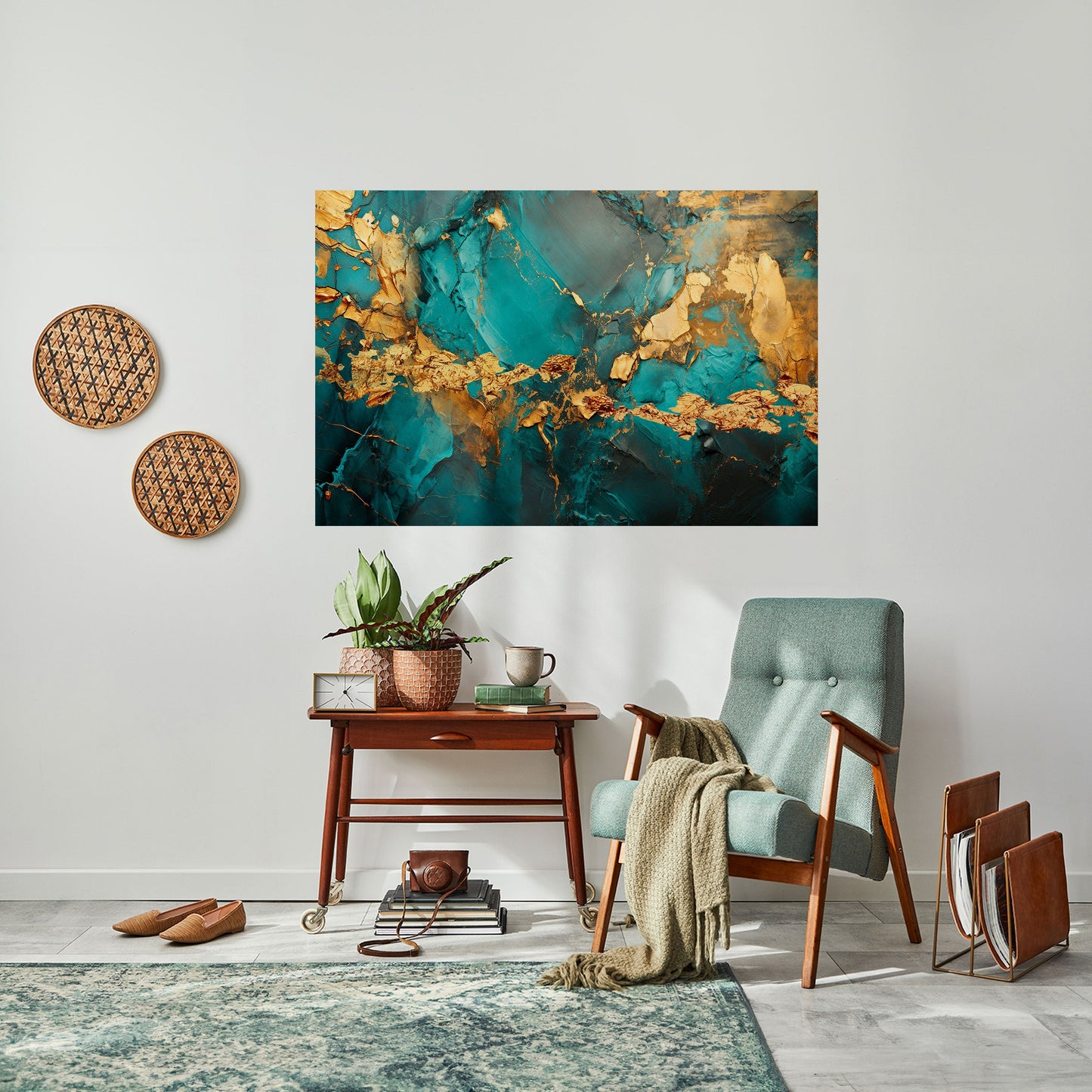 CELESTIAL GOLDRUSH horisontell affisch med självhäftande motiv