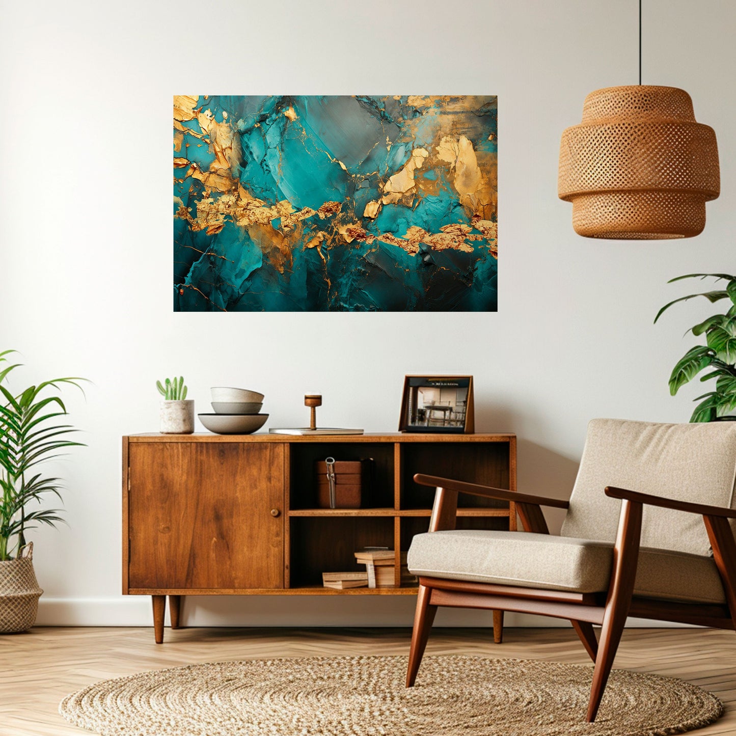CELESTIAL GOLDRUSH horisontell affisch med självhäftande motiv