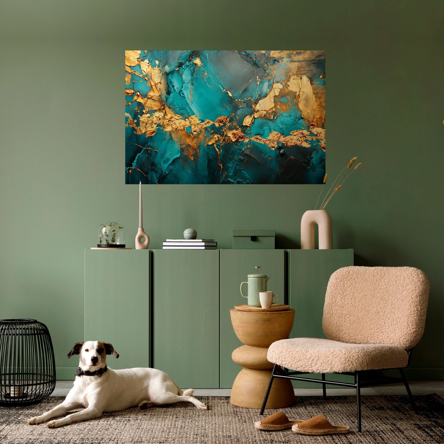 CELESTIAL GOLDRUSH horisontell affisch med självhäftande motiv