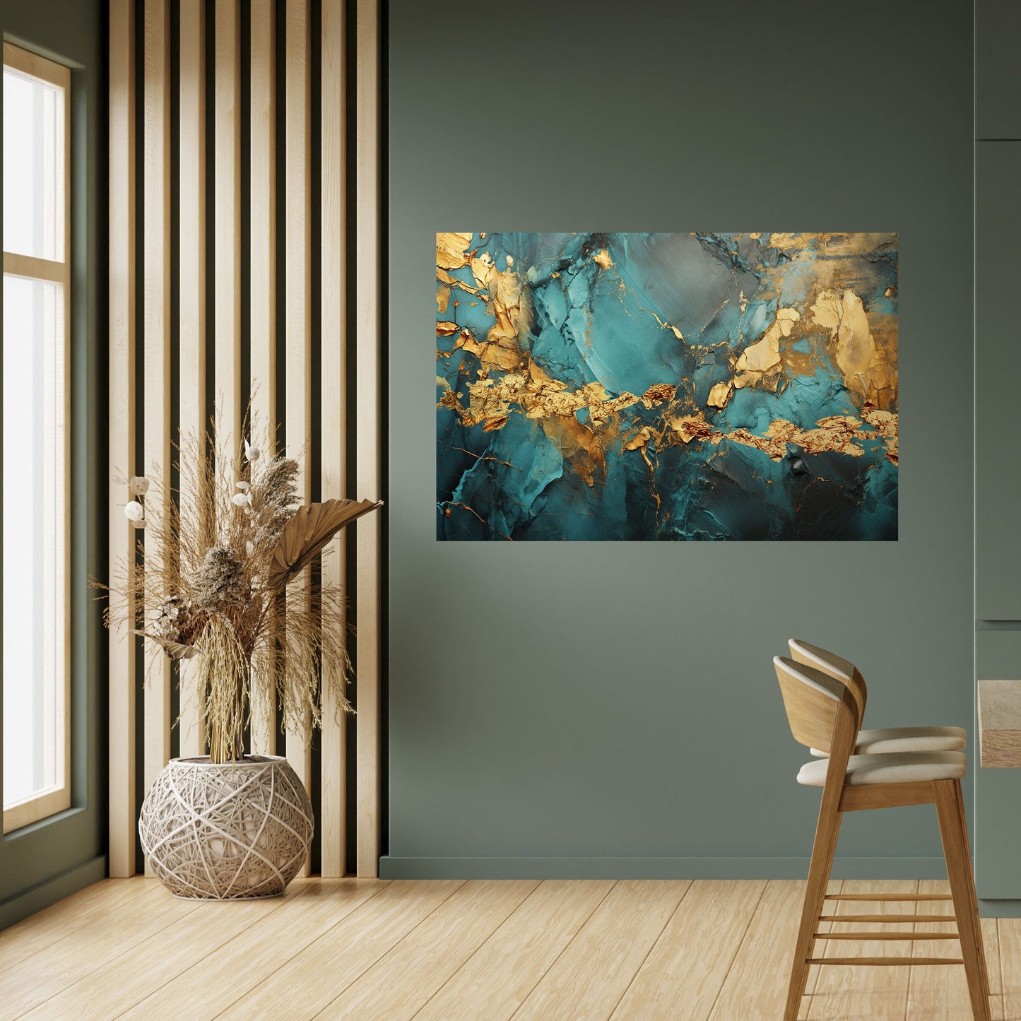 CELESTIAL GOLDRUSH horisontell affisch med självhäftande motiv