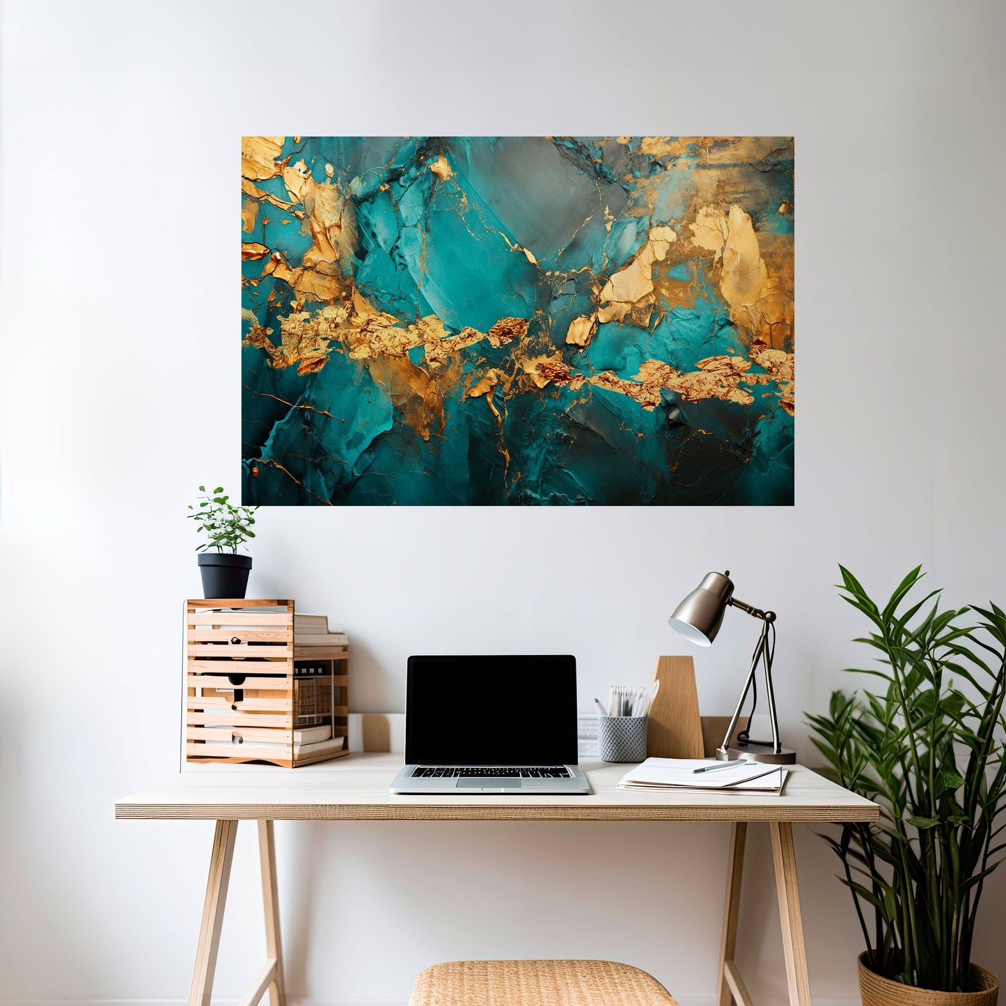 CELESTIAL GOLDRUSH horisontell affisch med självhäftande motiv