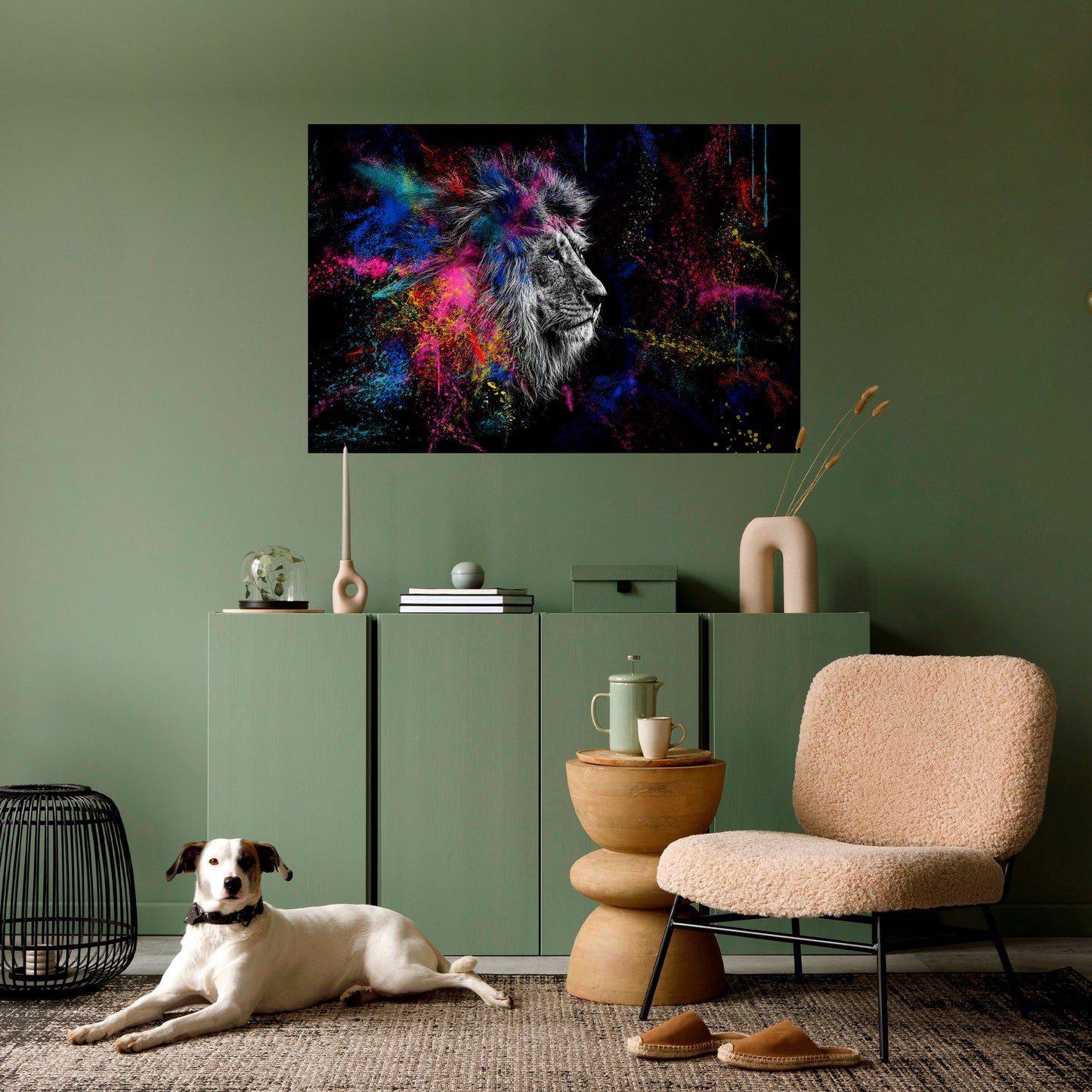 LION ARTISTRY Horisontell affisch med självhäftande tryck