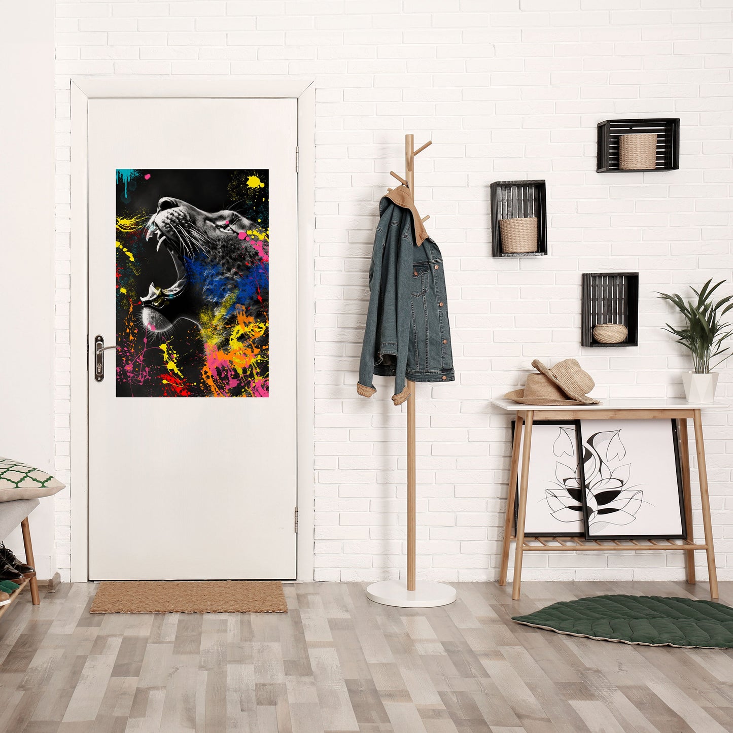LEOPARD ARTISTRY Peel and Stick Vertical Poster