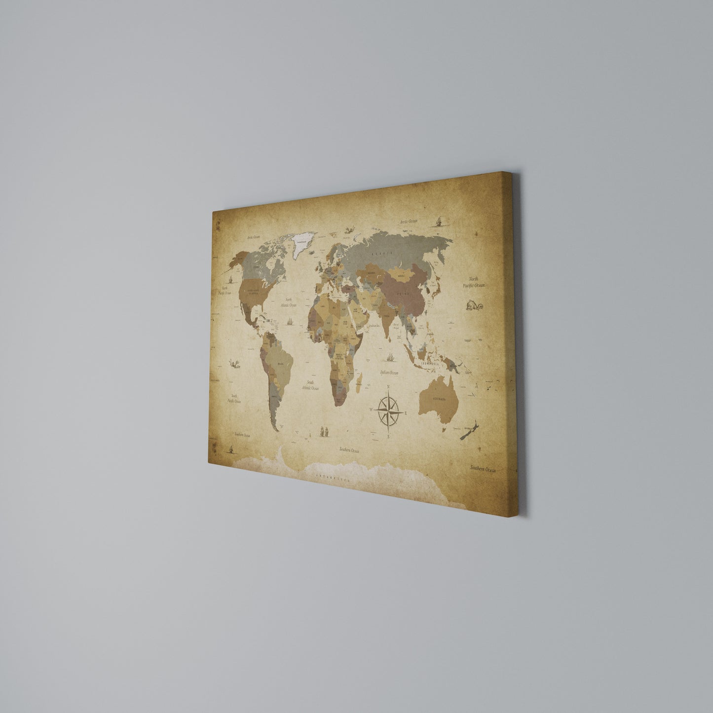MYSTICAL MAP ODYSSEY Horizontal Canvas Print