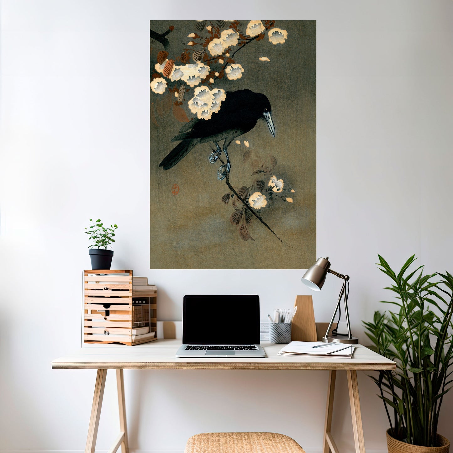 PETALS AND CROWS Peel and Stick Vertical Poster