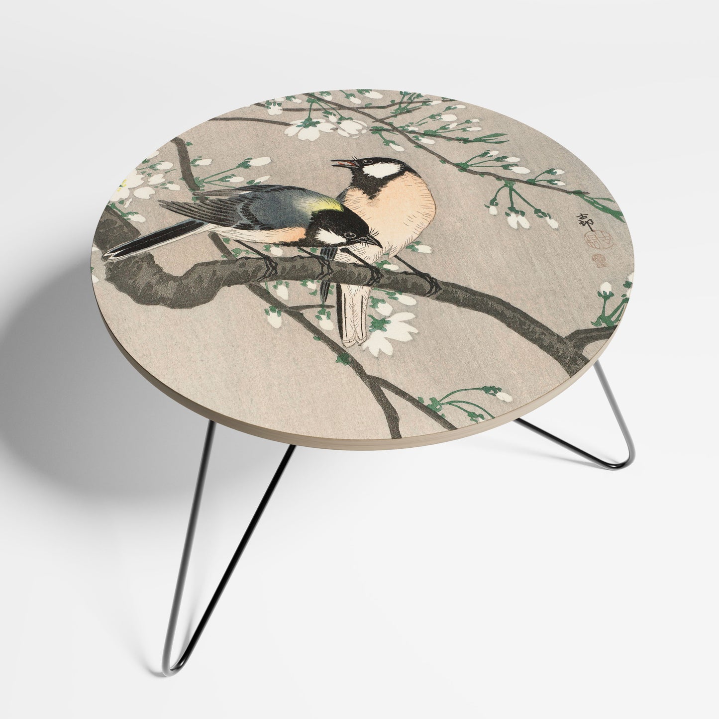 TITS ON CHERRY BRANCH Large Coffee Table