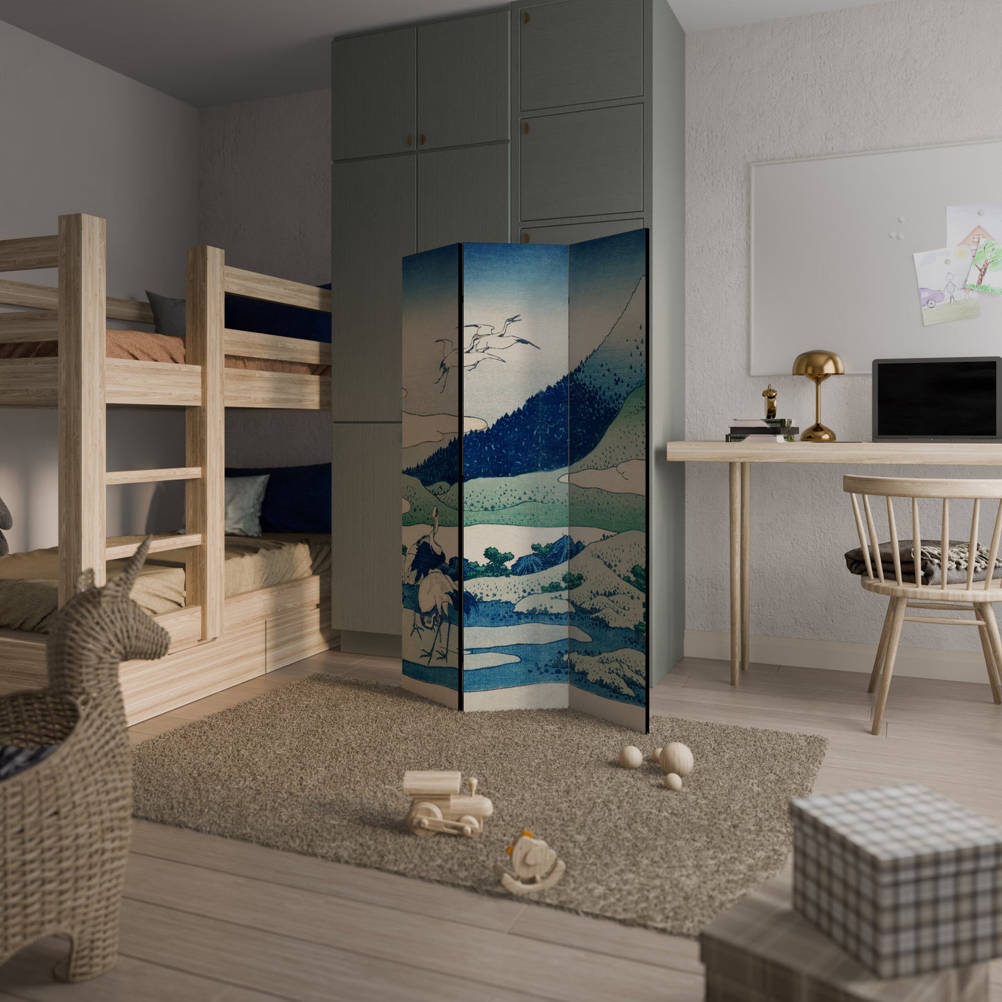 UMEZAWA MANOR Dekorativ rumsavdelare med 3 paneler