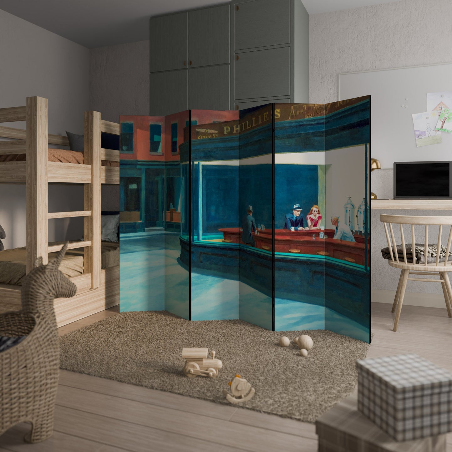 NIGHTHAWKS Decorative 6-Panel Room Divider