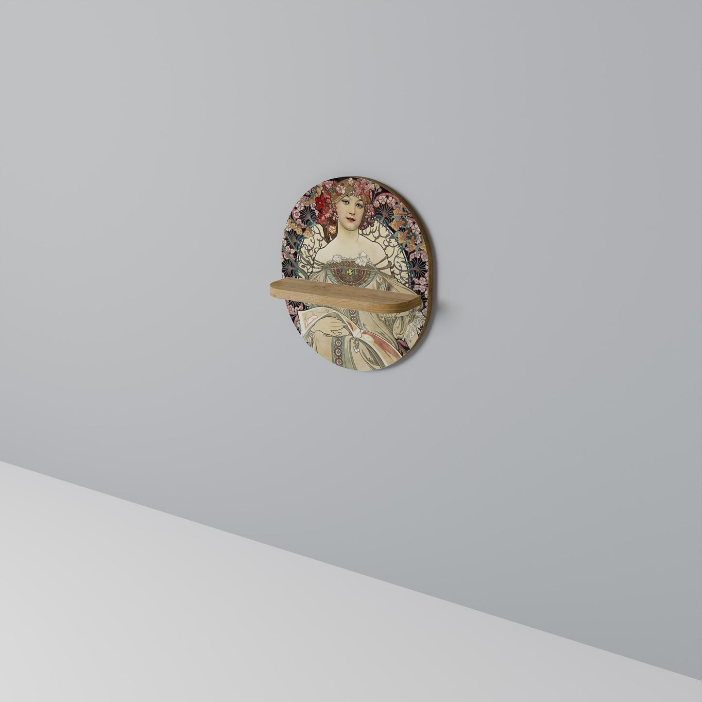 CHAMPENOIS IMPRIMEUR Oval Art Shelf In Oak Effect