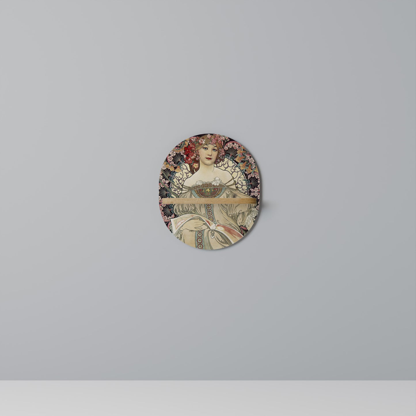 CHAMPENOIS IMPRIMEUR Oval Art Shelf In Oak Effect