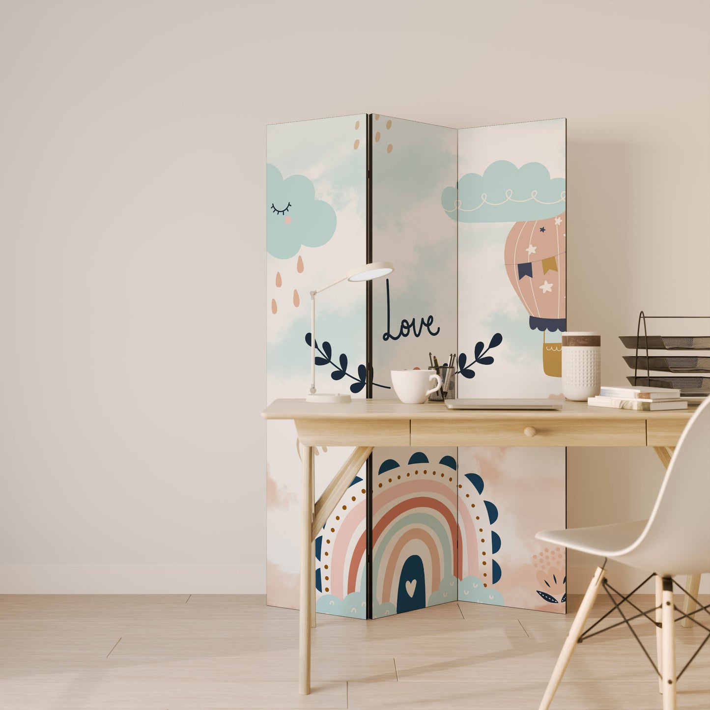 LOVELY DREAMS Dekorativ rumsavdelare med 3 paneler