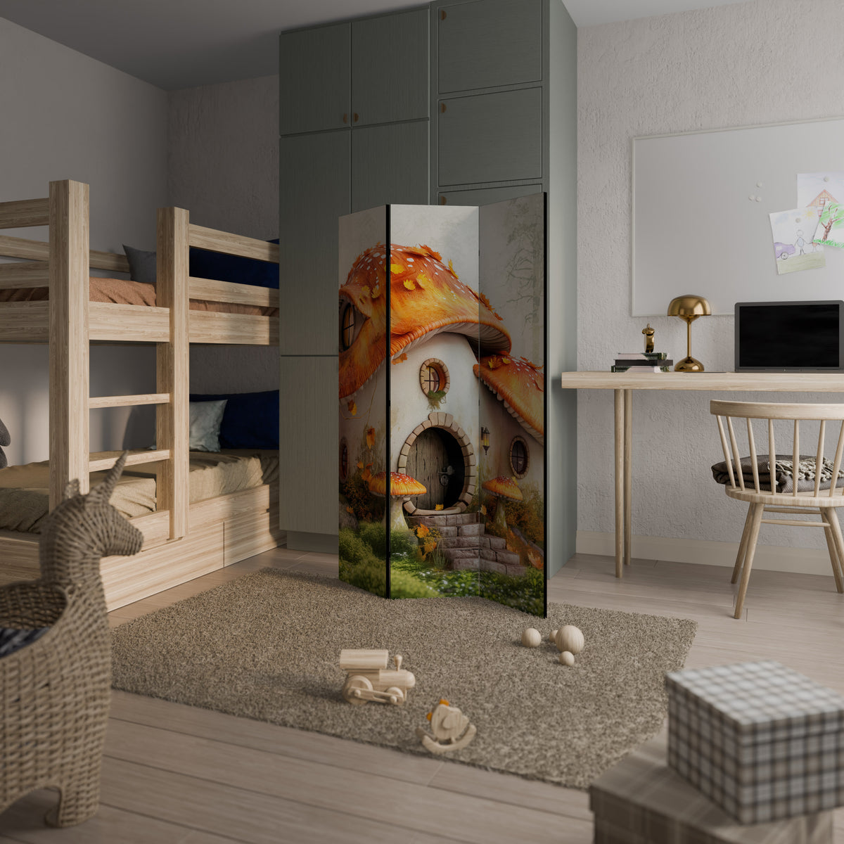 MYSTIC TOADSTOOL 3-Panel Room Divider