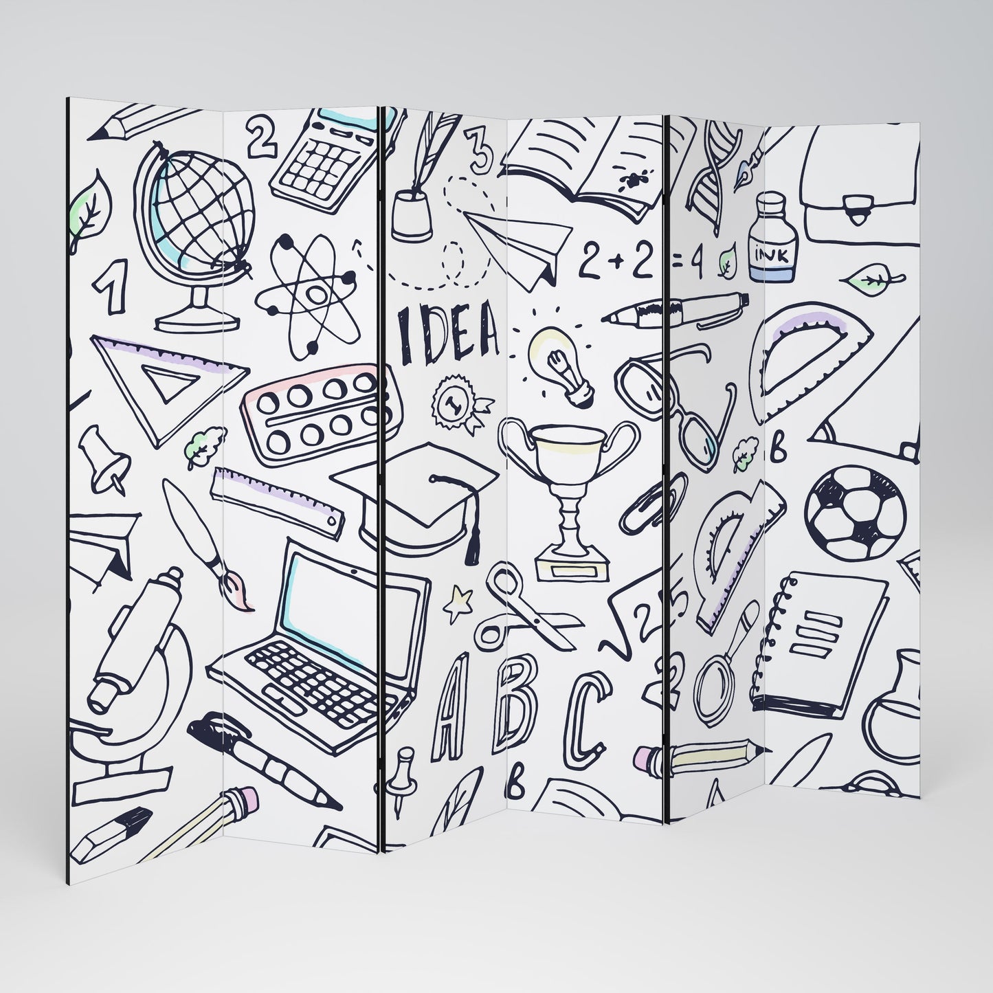 SCHOOL STUFF Decorative 6-Panel Room Divider