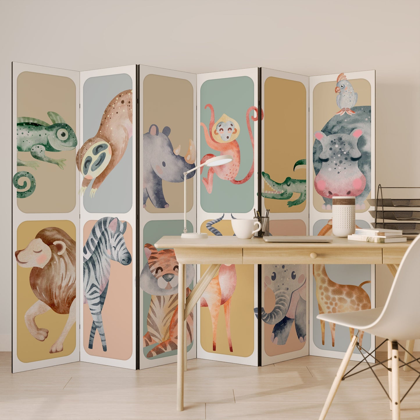 TROPICAL SQUAD Decorative 6-Panel Room Divider