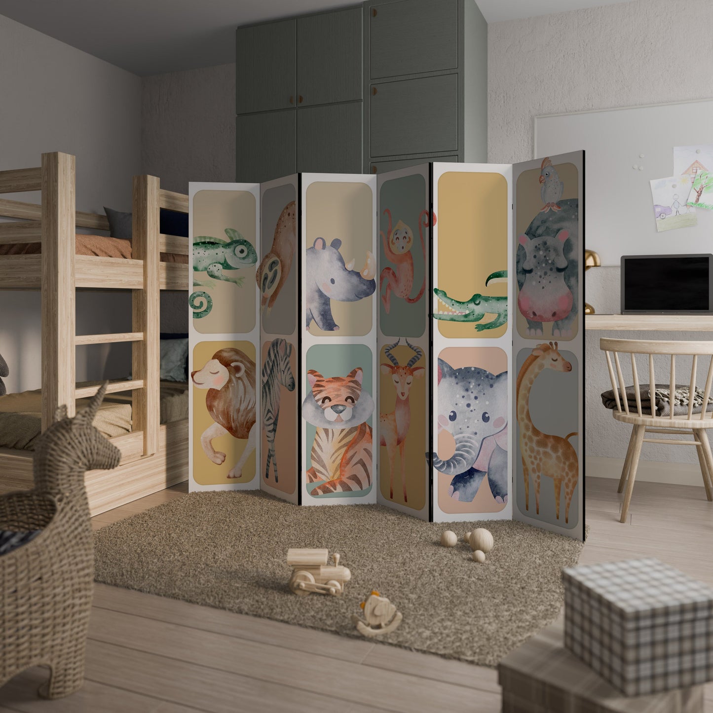 TROPICAL SQUAD Decorative 6-Panel Room Divider