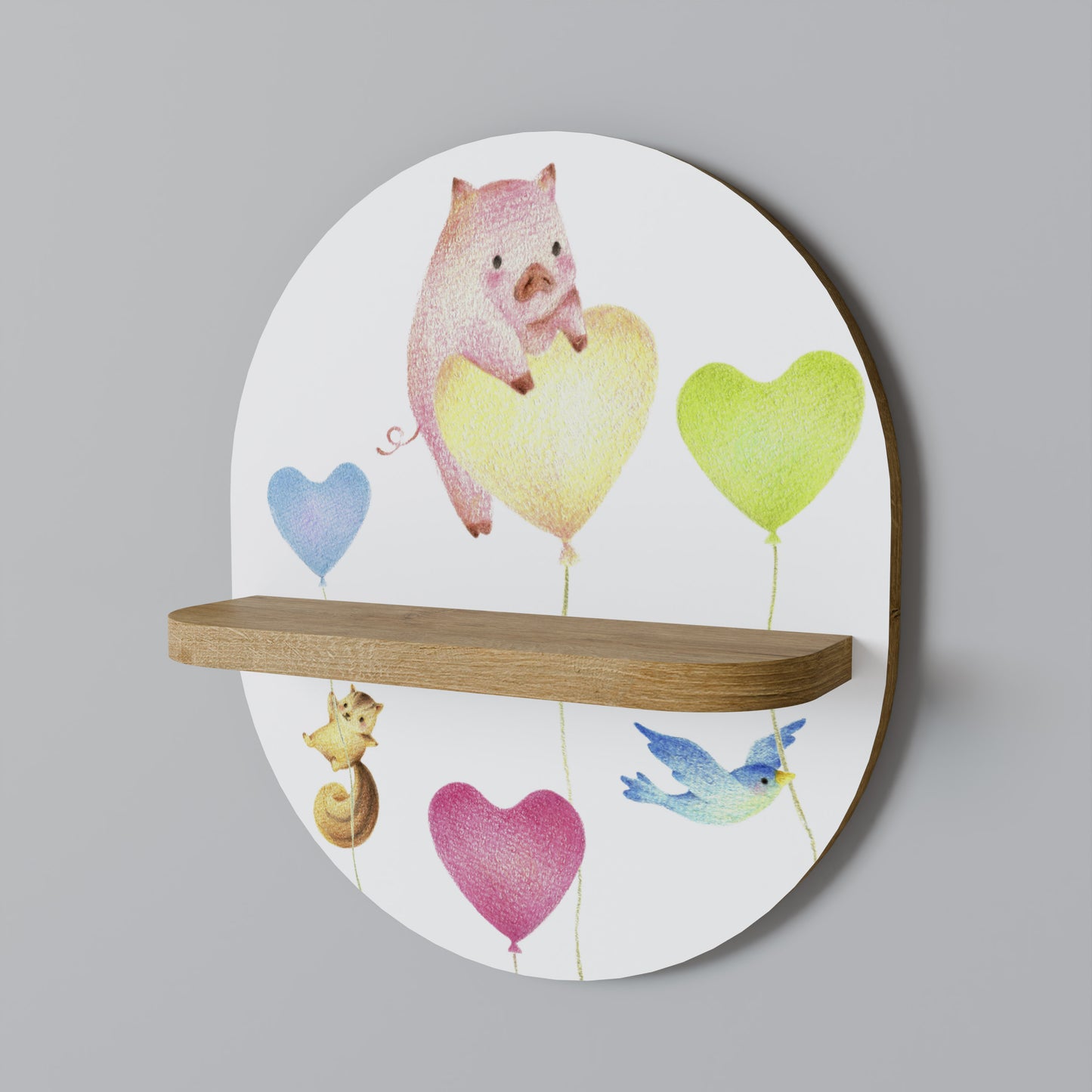 BALLONG VÄNNER Oval Konsthylla I Ekeffekt