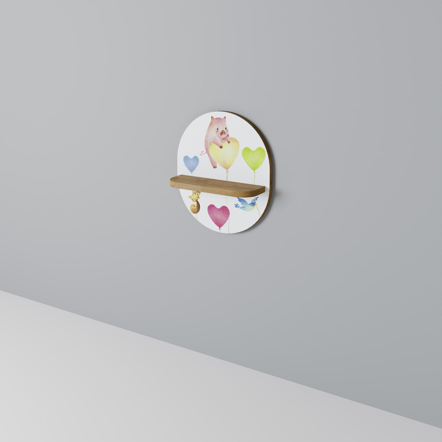 BALLONG VÄNNER Oval Konsthylla I Ekeffekt