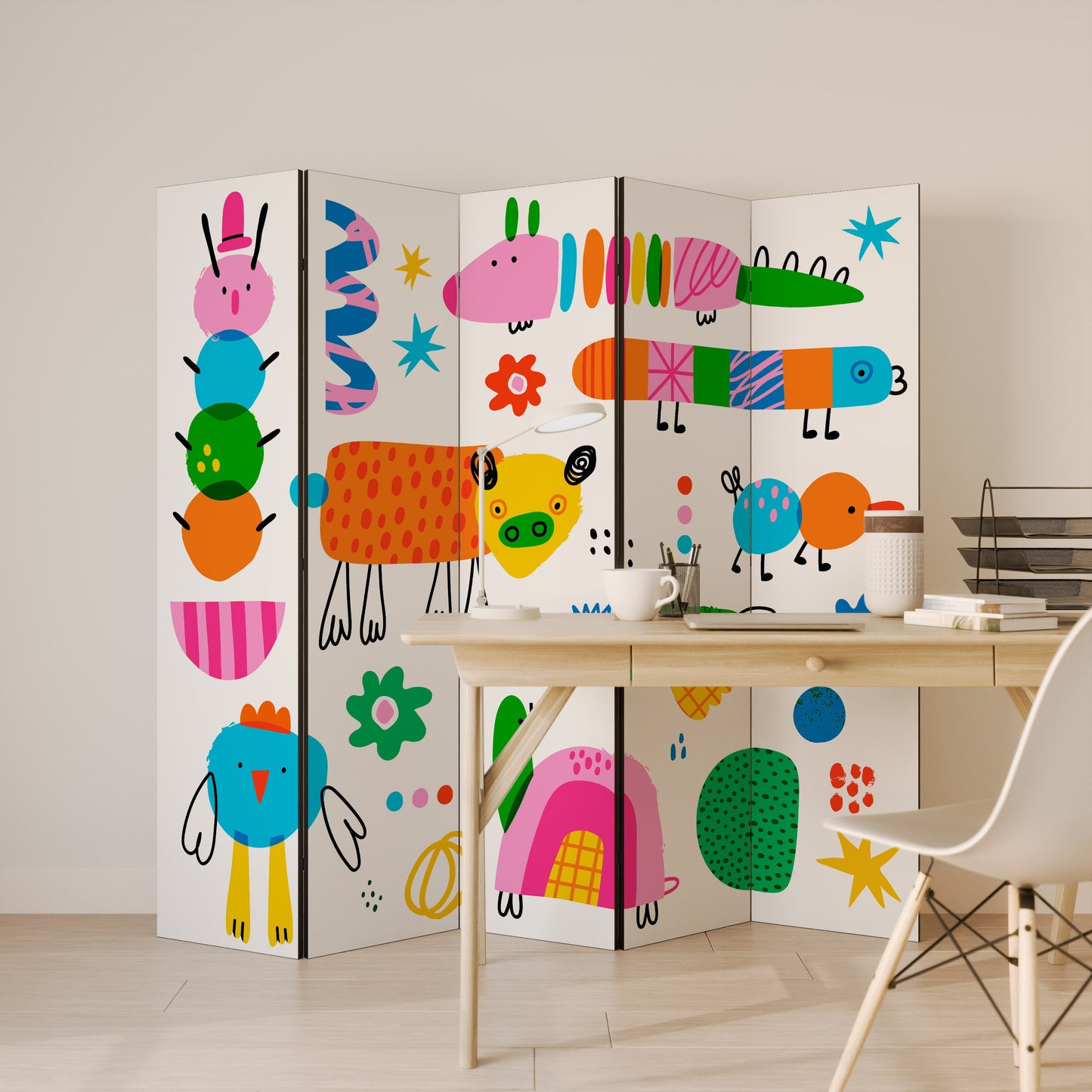 POWER OF IMAGINATION Decorative 5-Panel Room Divider