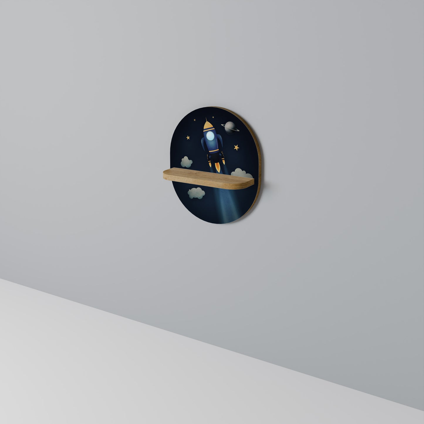 STELLAR SWING Oval Konsthylla I Ekeffekt