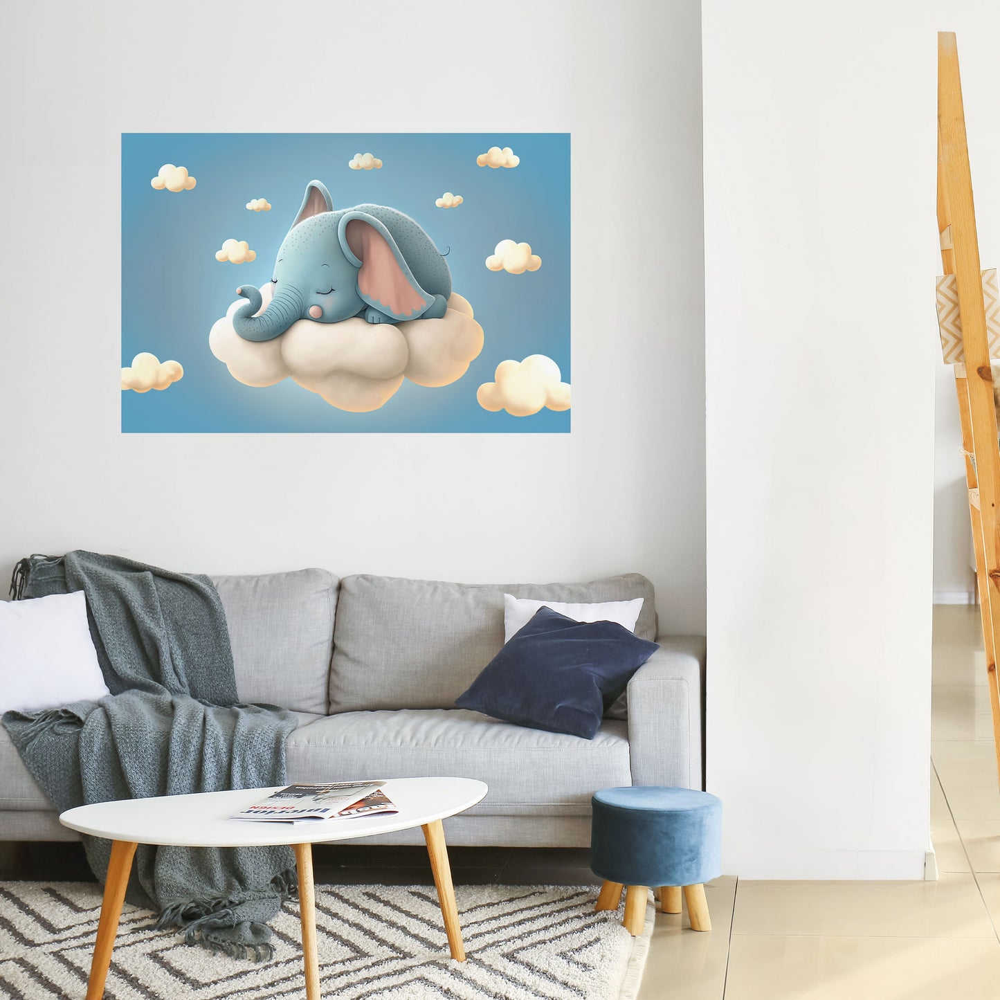 ELEFANTDRÖMMAR horisontell poster med självhäftande motiv