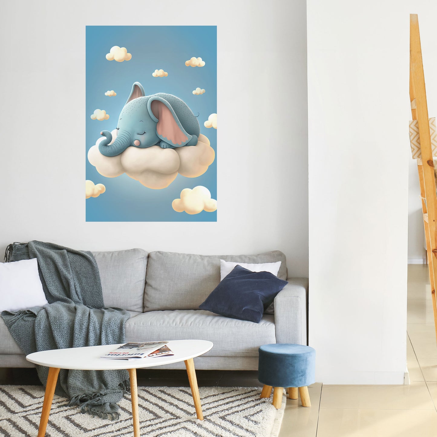 ELEFANTDRÖMMAR Vertikal poster med självhäftande motiv