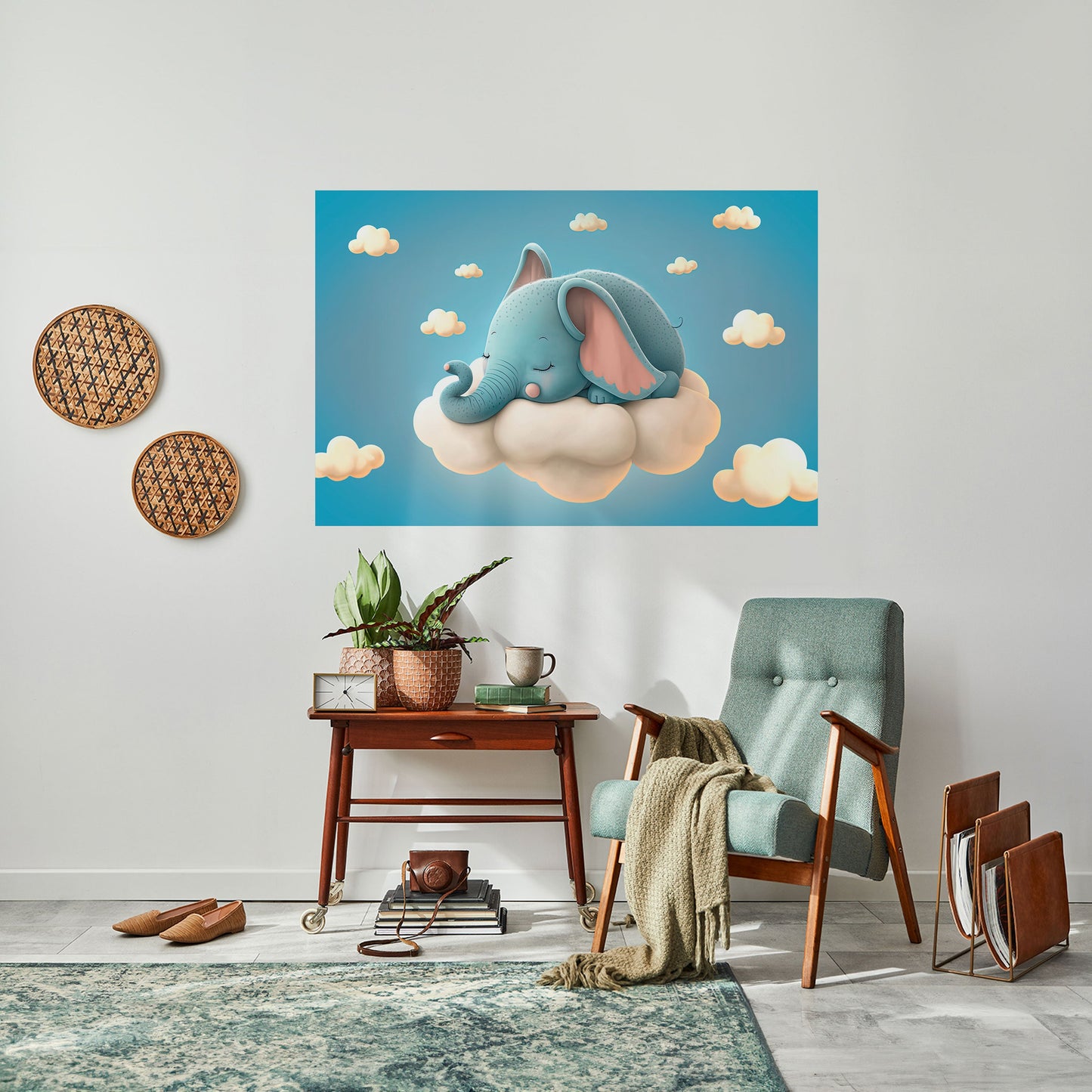 ELEFANTDRÖMMAR horisontell poster med självhäftande motiv