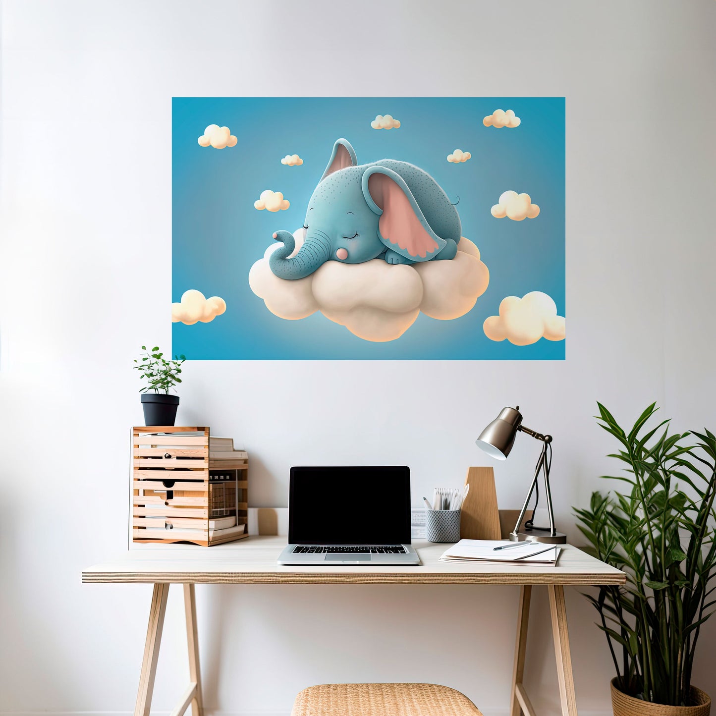 ELEFANTDRÖMMAR horisontell poster med självhäftande motiv