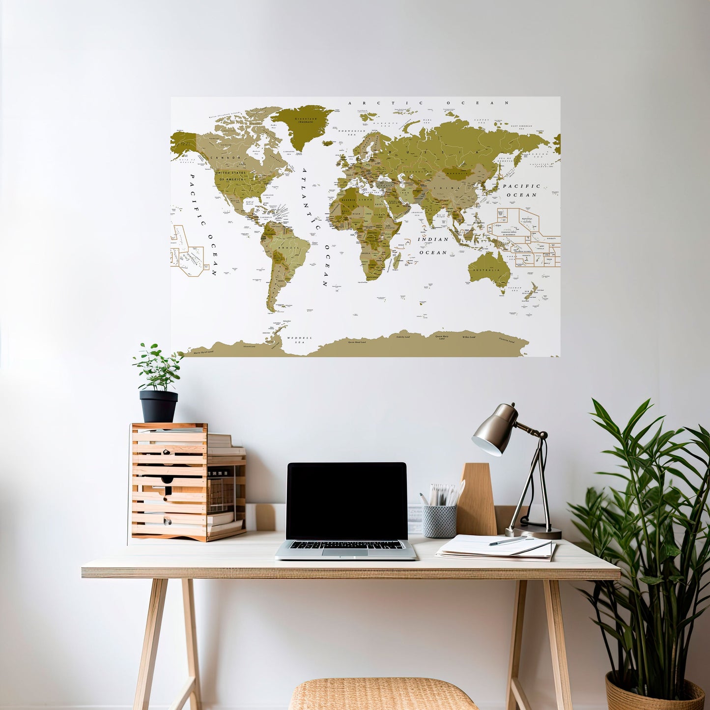 OLIVE EARTH ENCHANTMENT Horisontell poster med självhäftande text