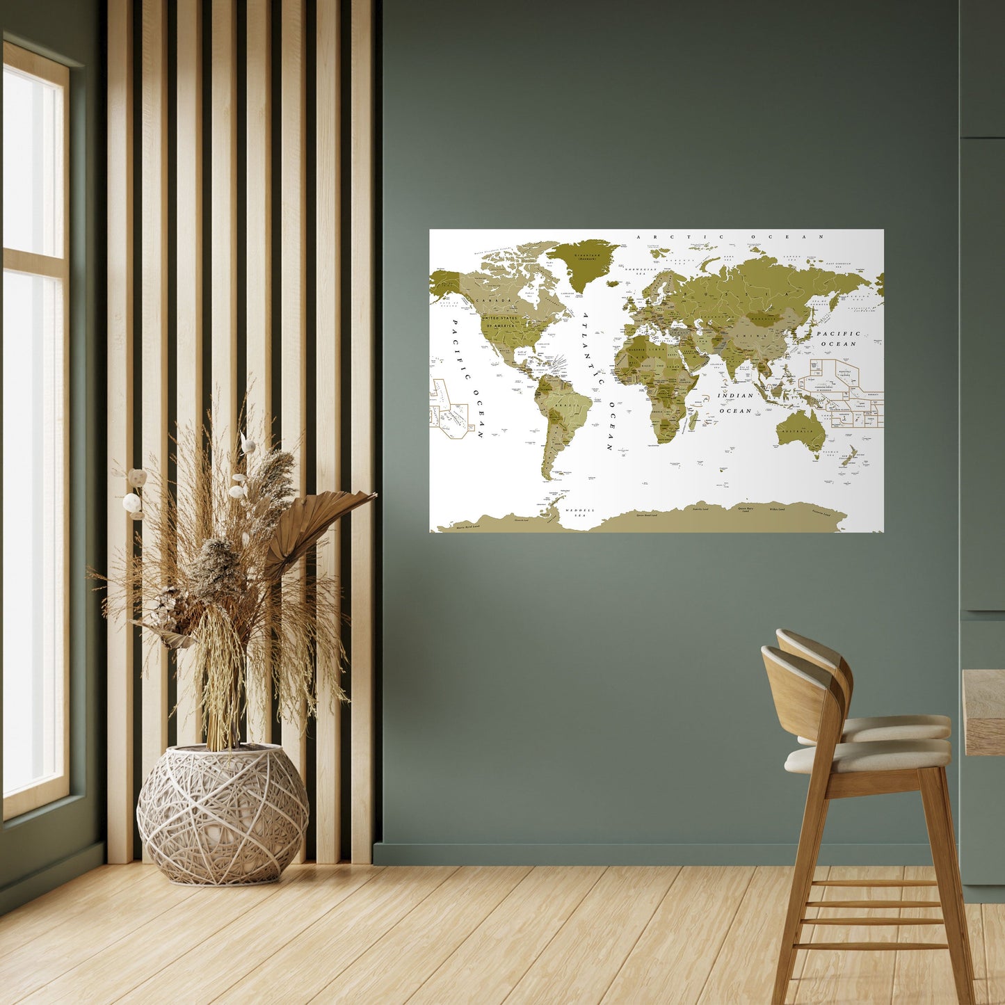 OLIVE EARTH ENCHANTMENT Horisontell poster med självhäftande text