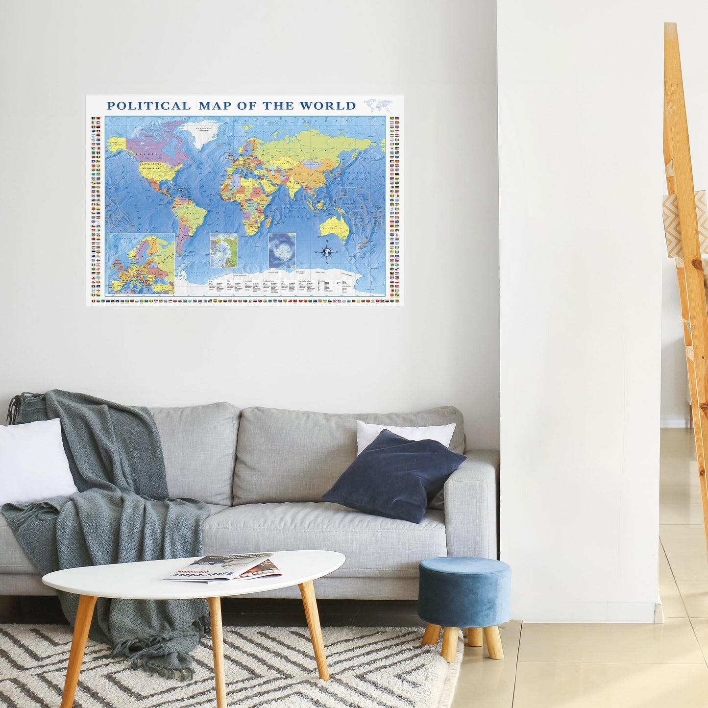BORDERS AND BEYOND Peel and Stick Horizontal Poster