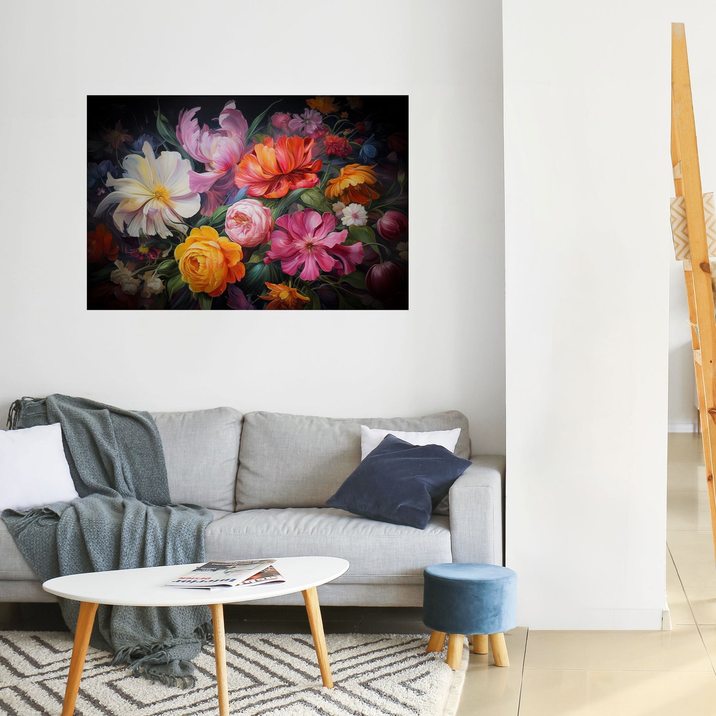 EPHEMERAL BOUQUET Peel and Stick Horizontal Poster