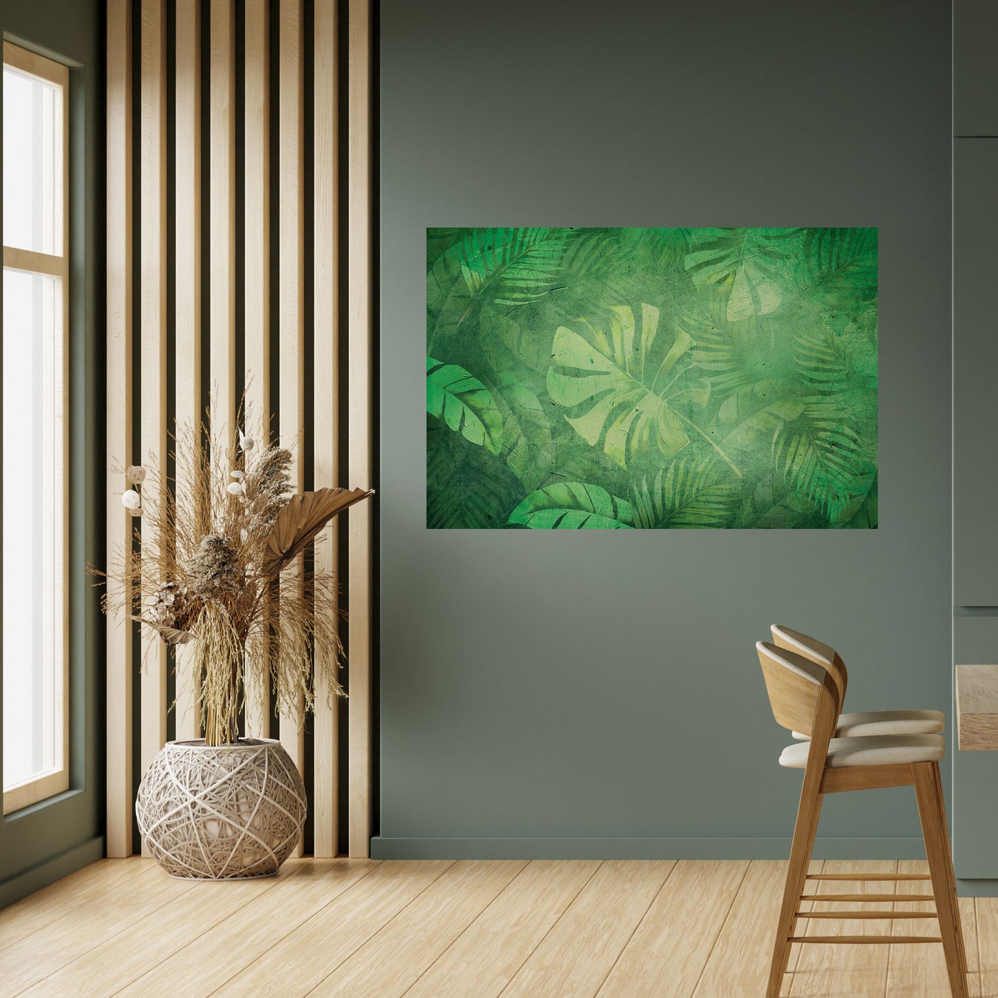 SUBTLE GREEN SYMPHONY horisontell poster med självhäftande motiv