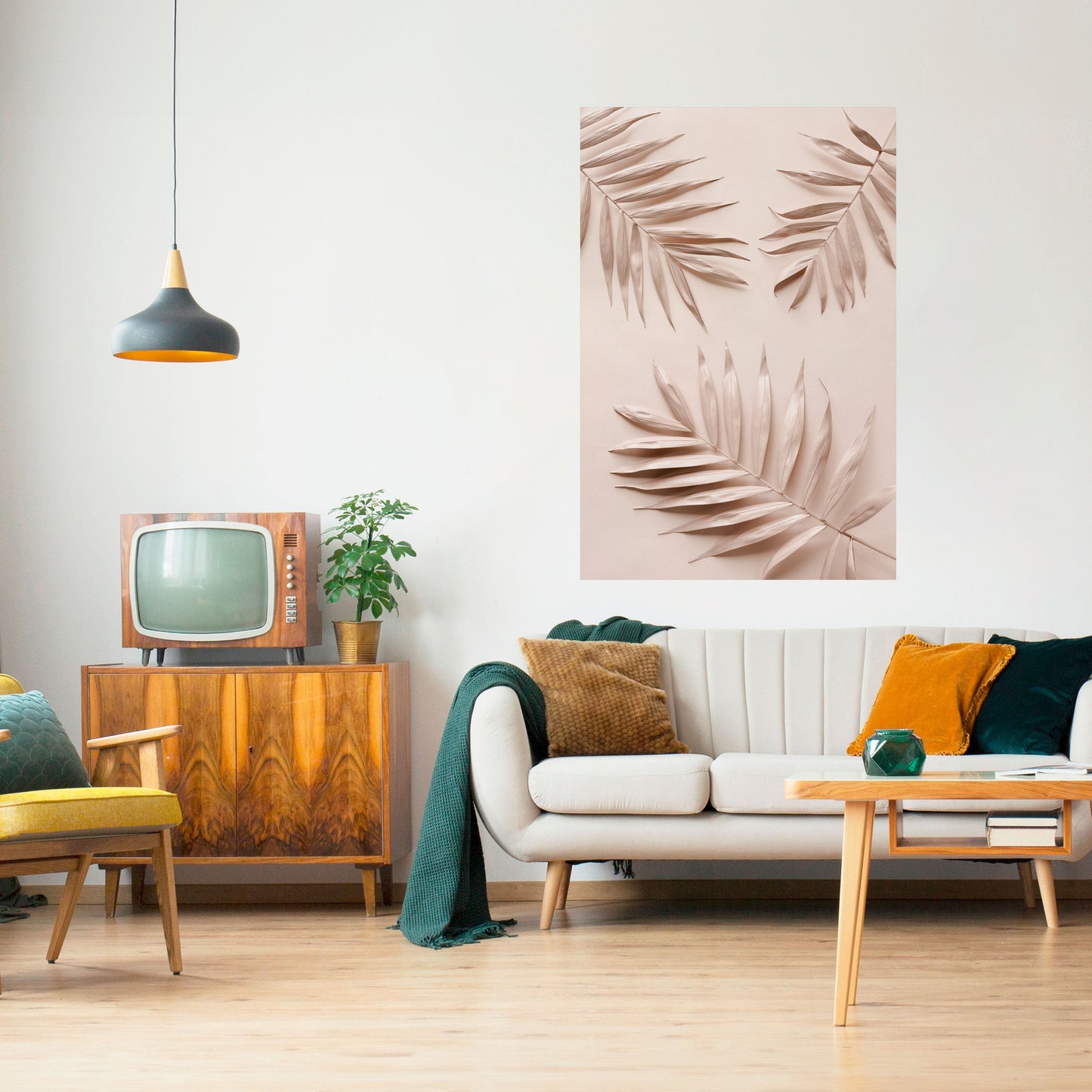 ROSA PALMDRÖMMAR Vertikal poster med självhäftande motiv