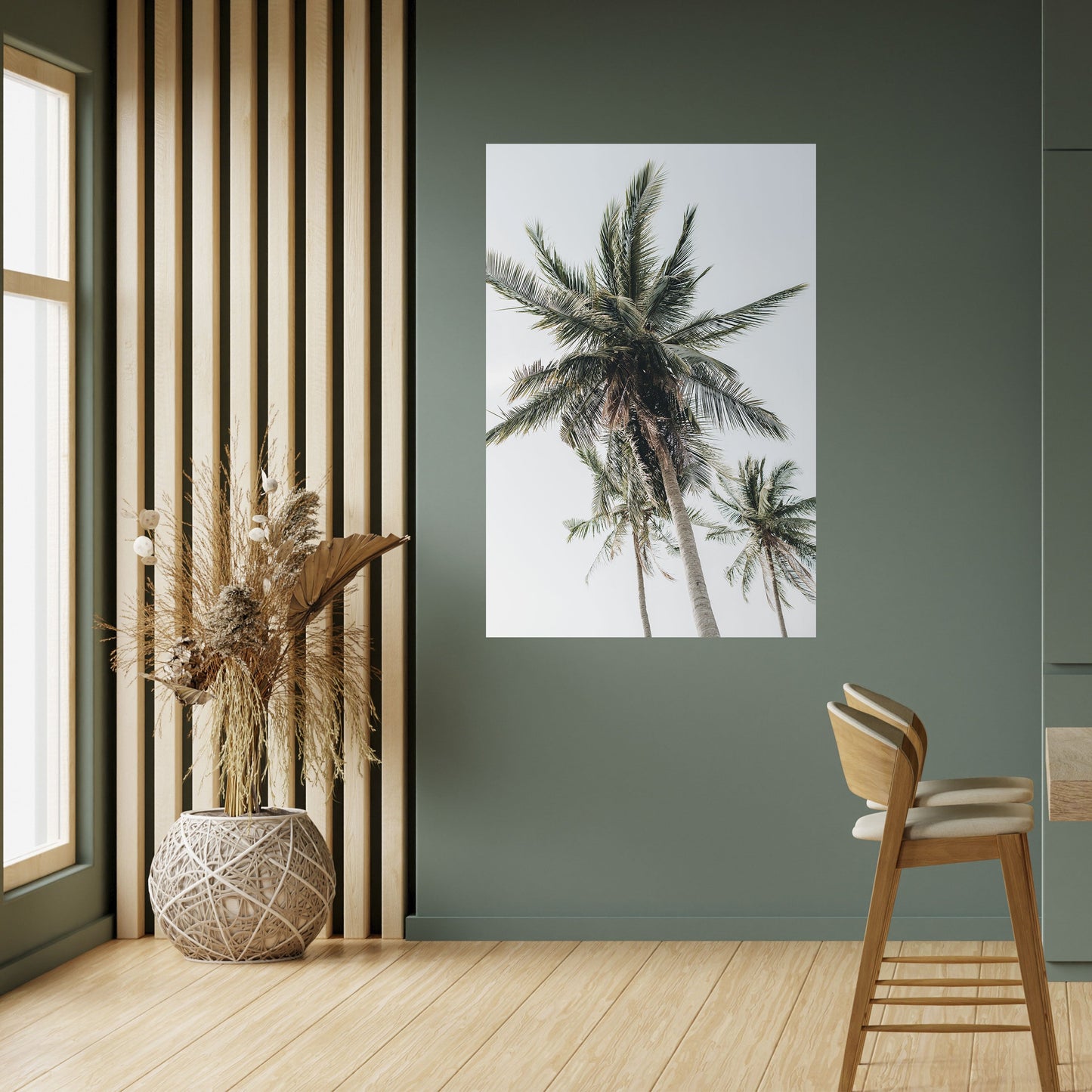 PALM PARADISE SIGHT vertikal affisch med självhäftande text